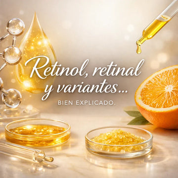 Rutina facial nocturna con retinol, retinal y retinol encapsulado