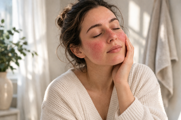 rutina facial rosacea en casa cuidado piel sensible rojeces
