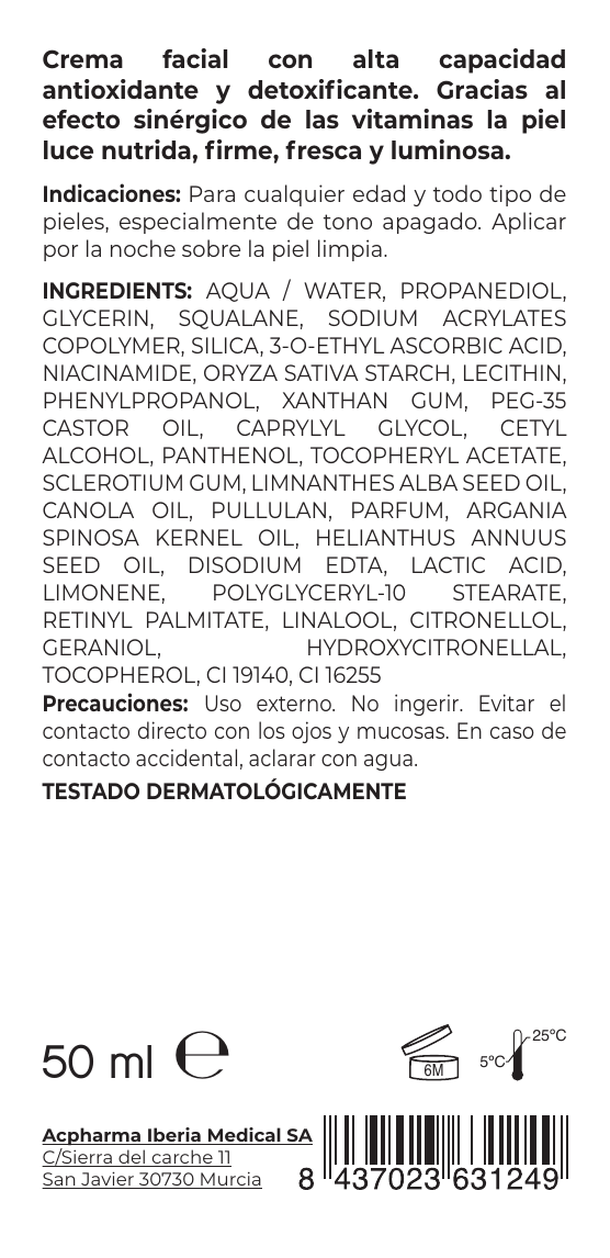 ingredientes crema multivitaminas acpharma medical