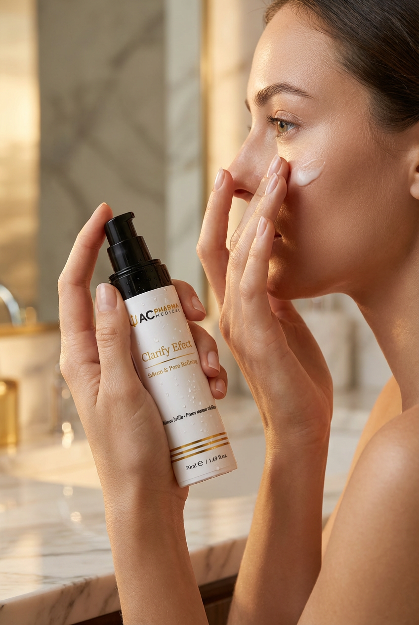Essence facial Clarify Essence para una rutina diaria de control de sebo, poros visibles y acabado fresco