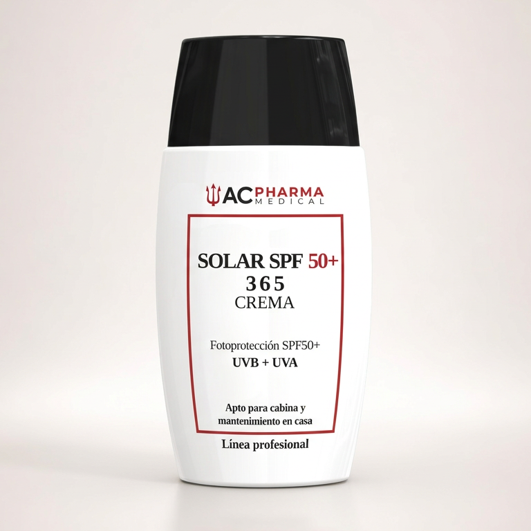 Crema solar facial SPF50+ 365 ACpharma MEDICAL textura ligera acabado mate LINEA PROFESIONAL