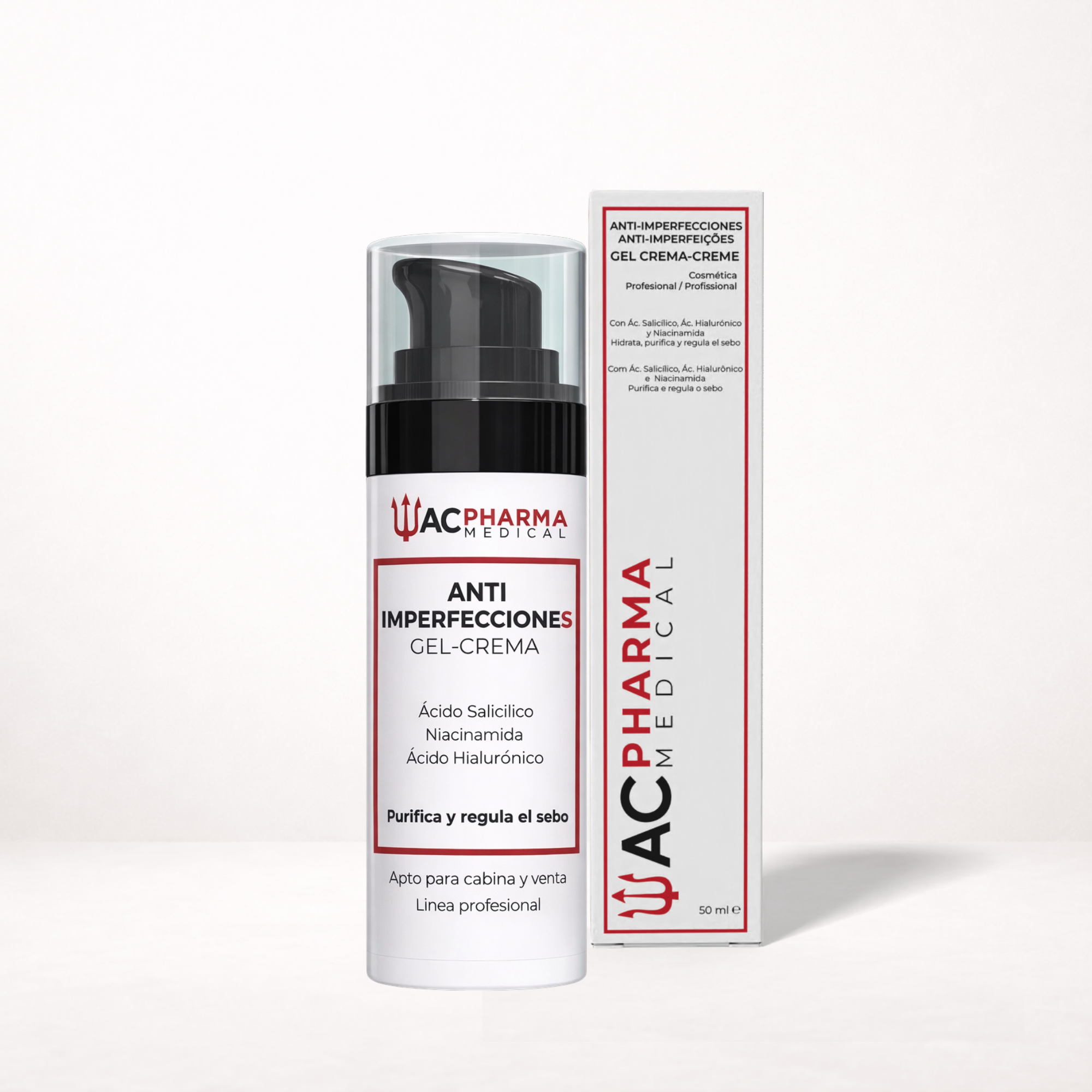 crema anti imperfecciones con acido salicilico y niacinamida regula el sebo acpharma medical