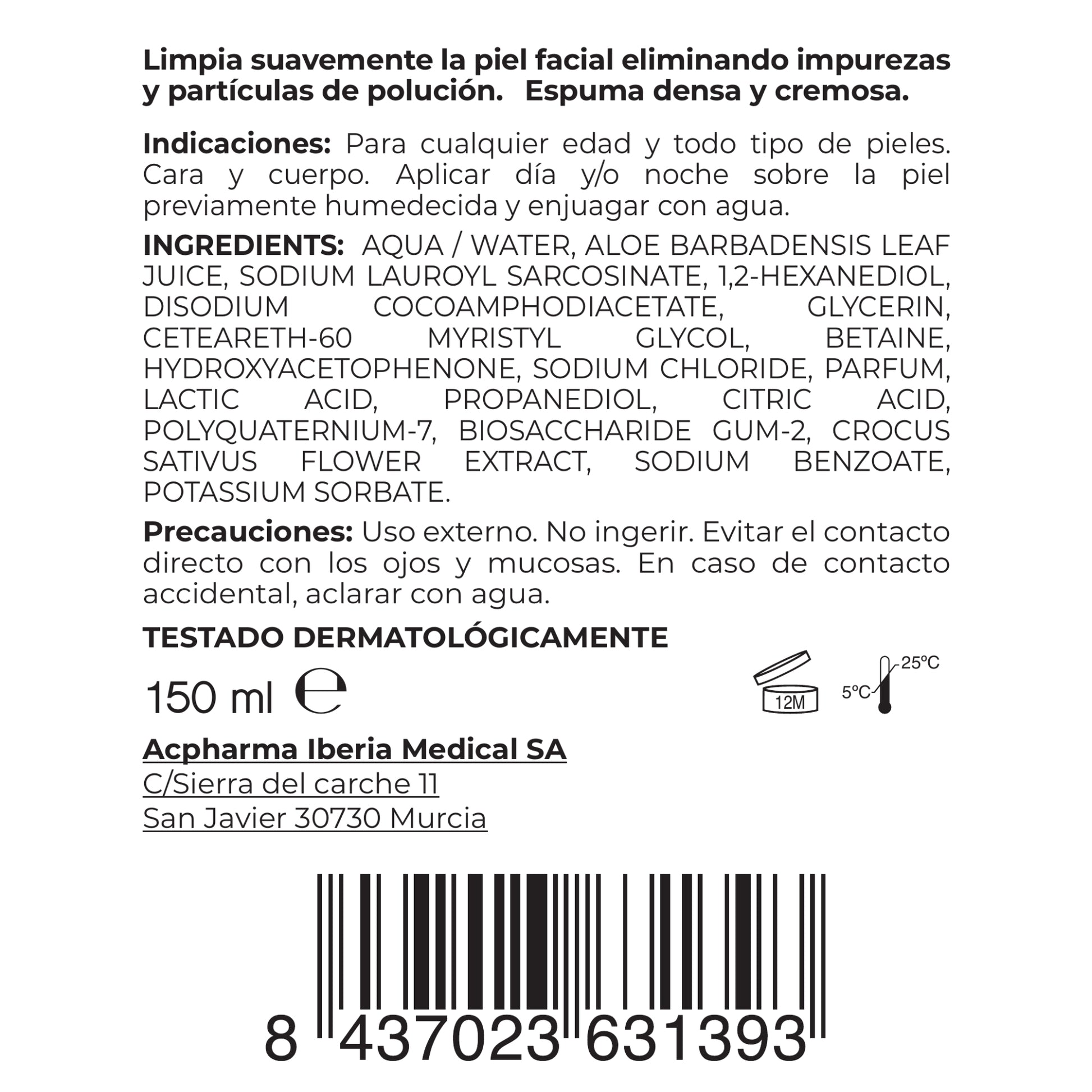 Espuma limpiadora facial mousse profesional ACpharma Medical