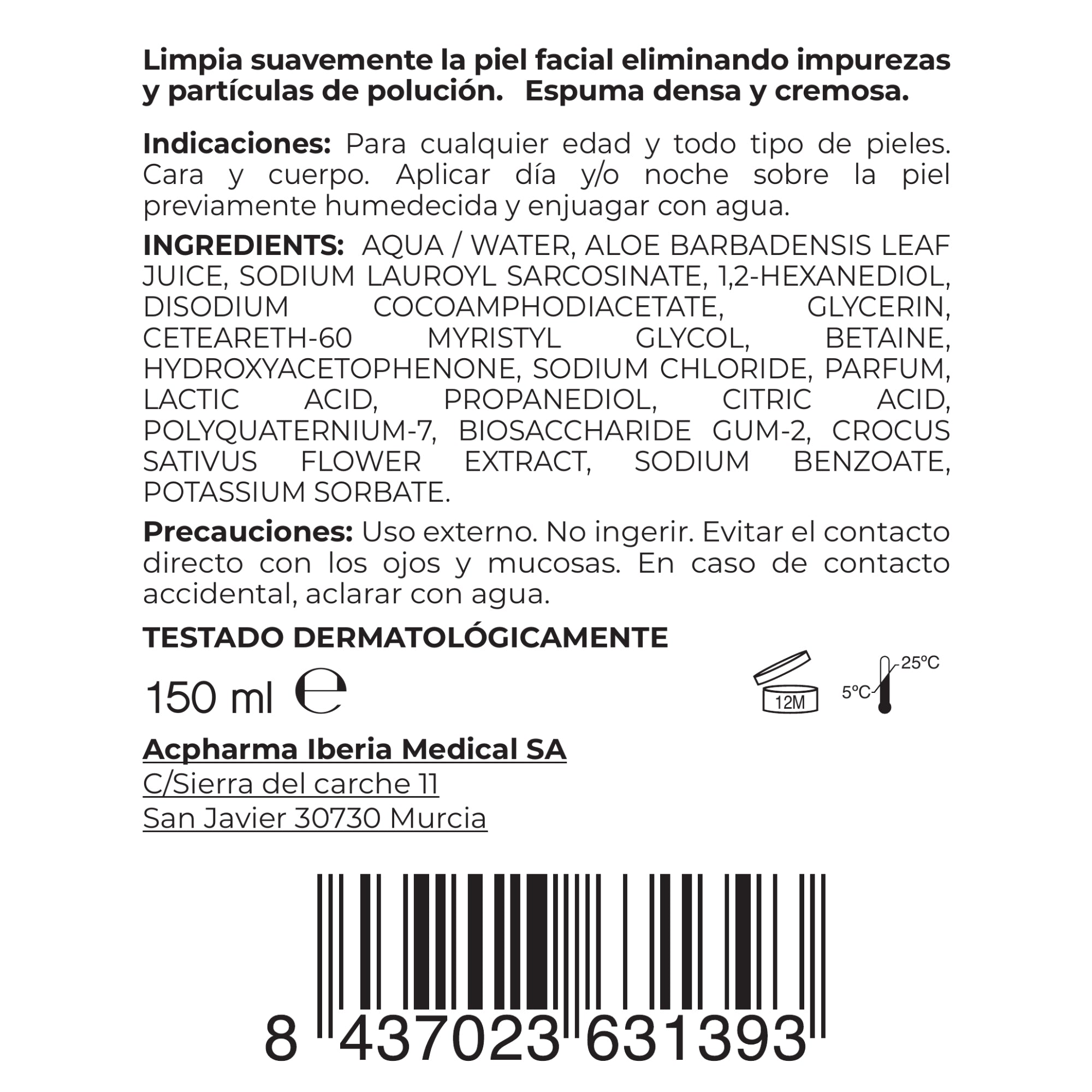 Espuma limpiadora facial mousse profesional ACpharma Medical