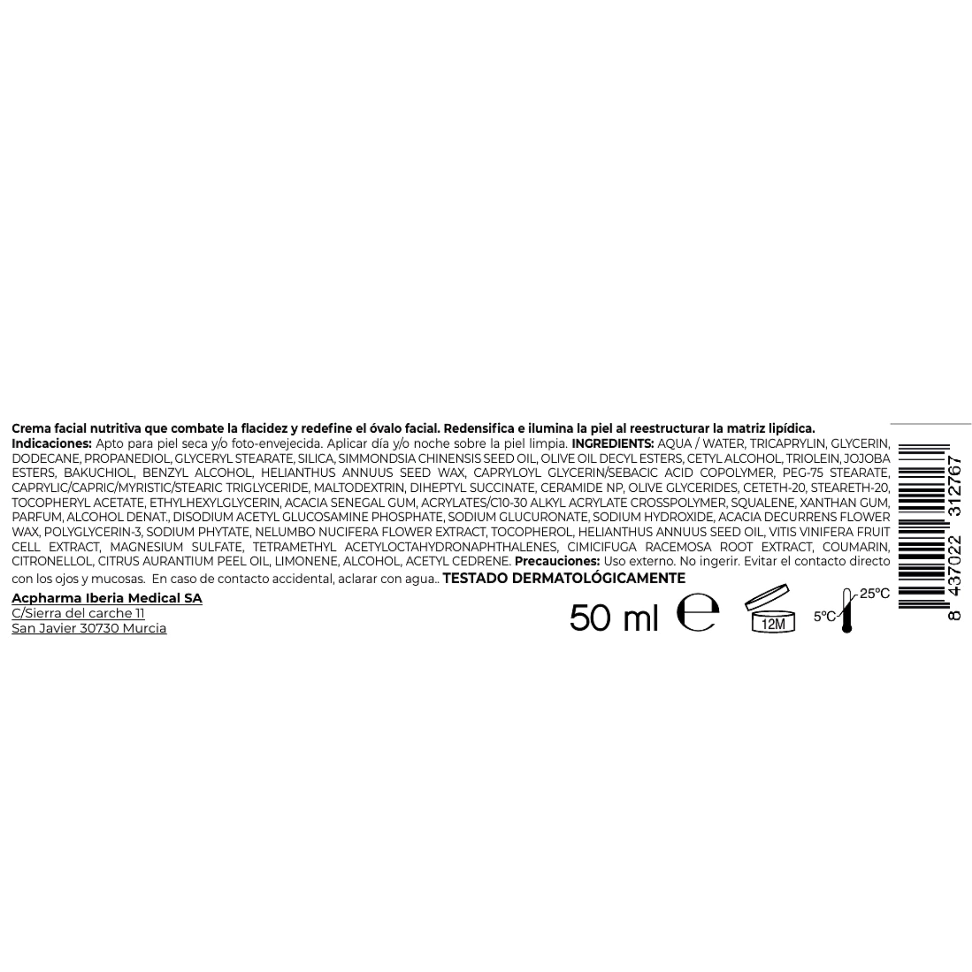 Crema reafirmante efecto tensor cutáneo ACpharma Medical