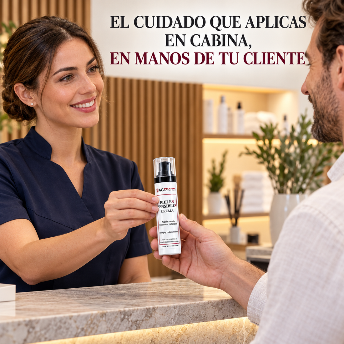 envase de crema pieles sensibles profesional con su caja 50ml