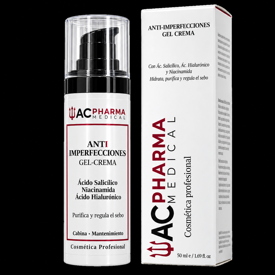 crema anti imperfecciones con acido salicilico y niacinamida regula el sebo acpharma medical 50ml
