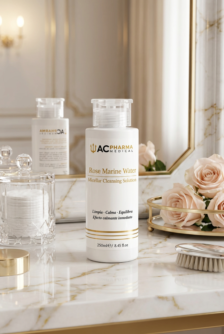 Agua micelar Rose Marine Water de ACpharma Medical para limpiar, calmar e hidratar la piel en un solo gesto