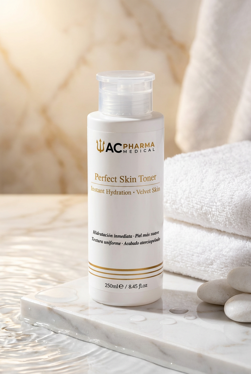 Tónico facial Perfect Skin Toner de ACpharma Medical con AHA para una piel más suave, luminosa y uniforme