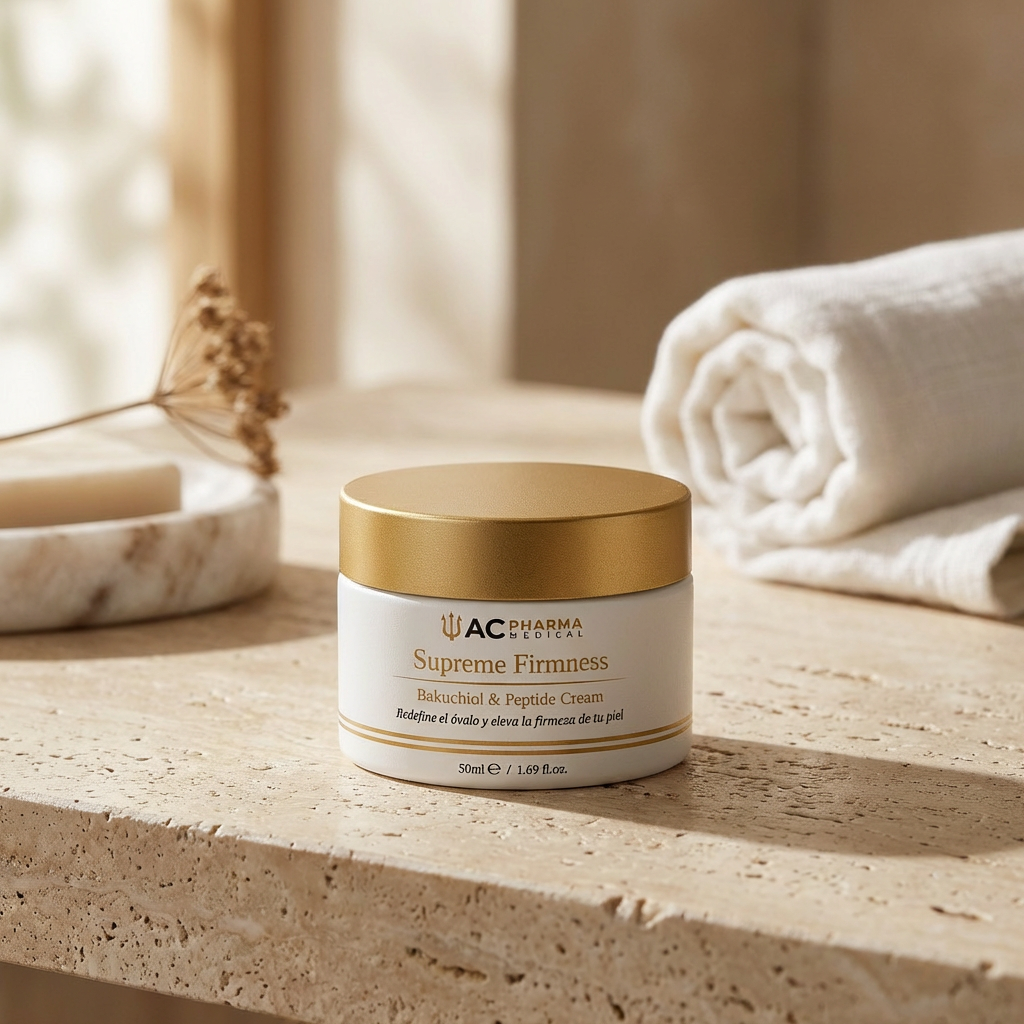Crema facial Supreme Firmness con bakuchiol, peptidos y textura confortable para una rutina antiedad diaria