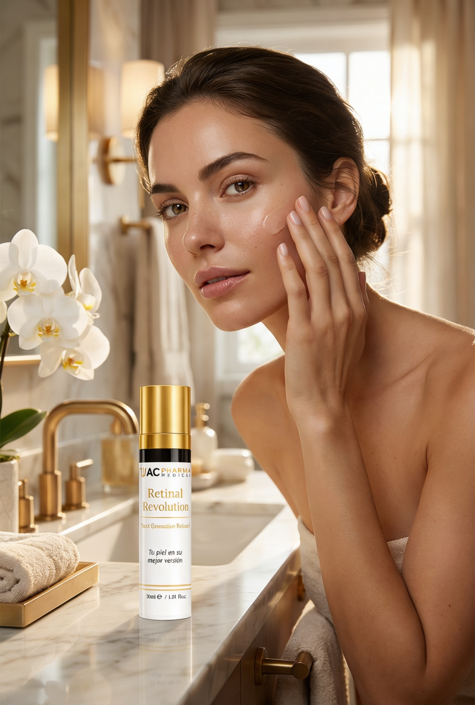Crema facial Retinal Revolution para mejorar el aspecto de arrugas, textura irregular y falta de luminosidad