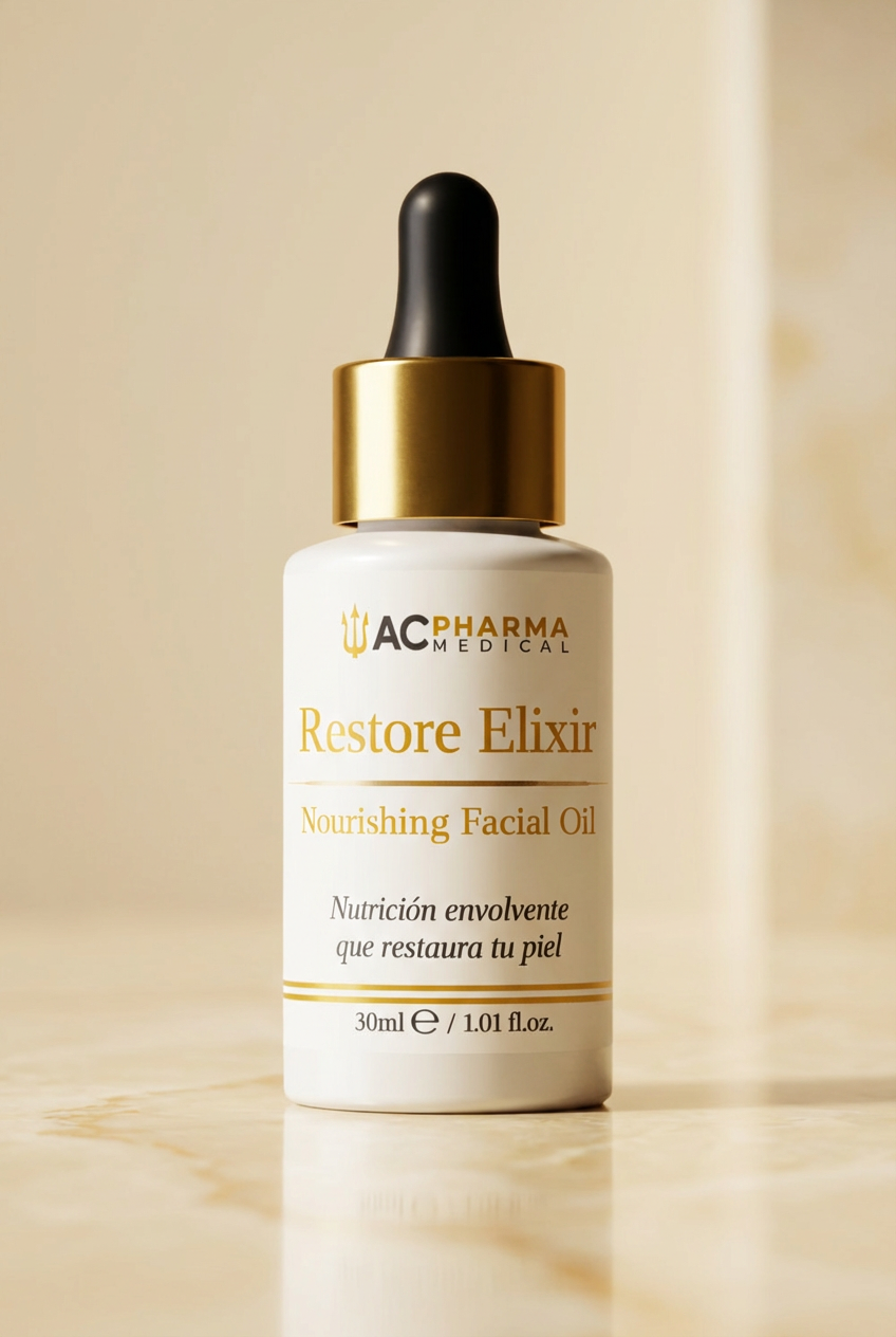 Aceite facial seco Restore Elixir para nutrir la piel, mejorar la sensacion de elasticidad y aportar acabado satinado