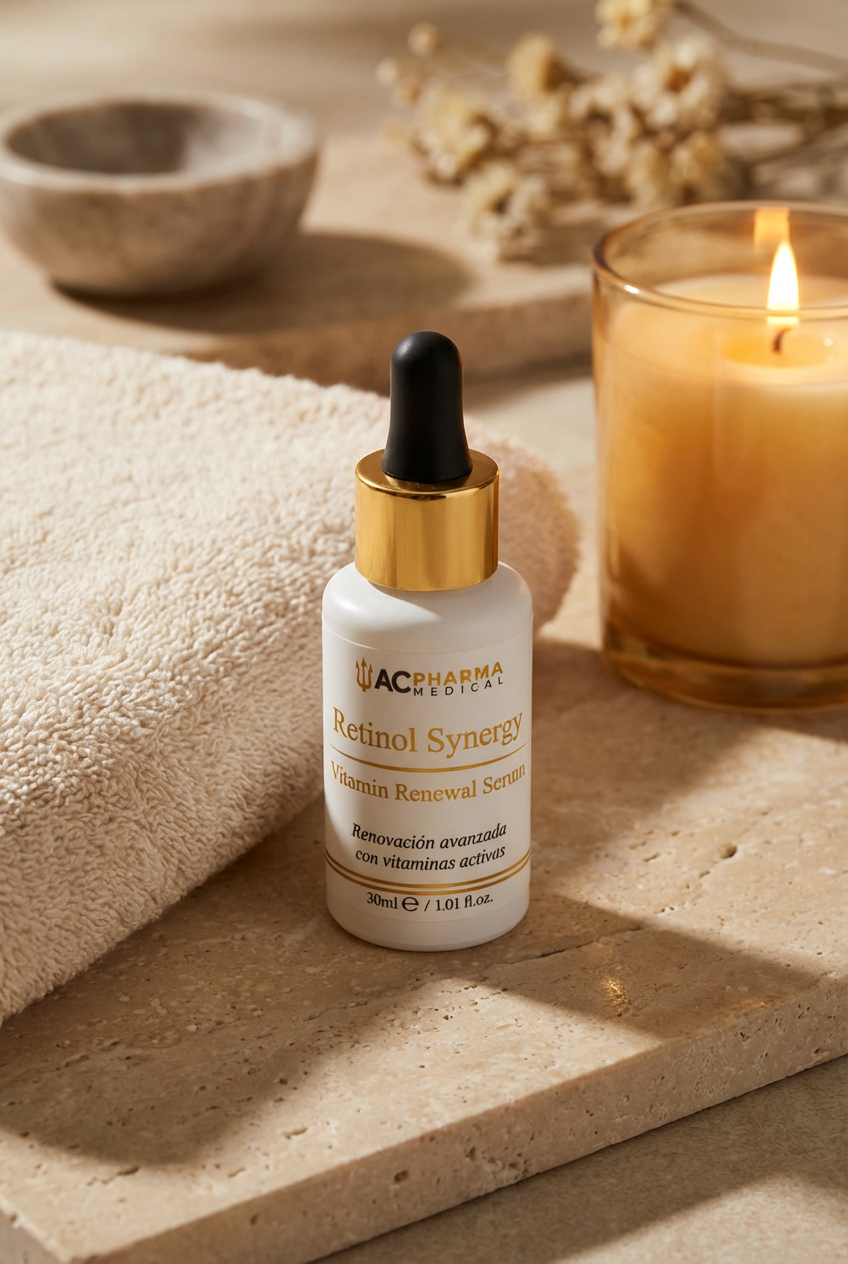 Retinol Synergy, serum ligero con retinol para piel apagada, poros visibles y aspecto menos uniforme