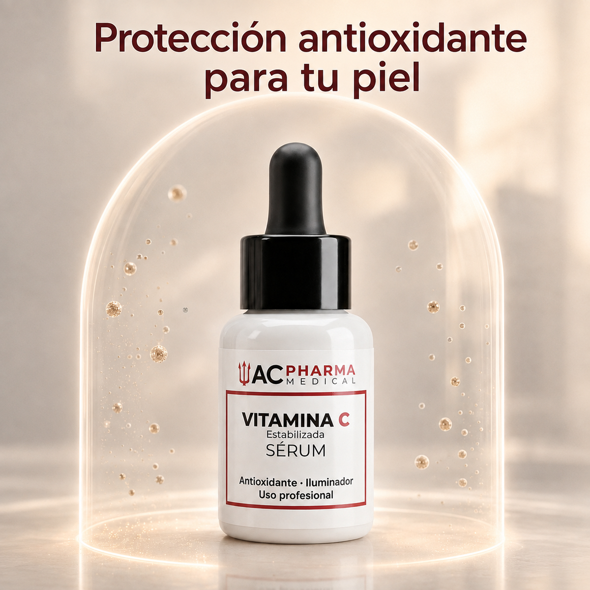 Sérum de vitamina C estabilizada con acción antioxidante e iluminadora