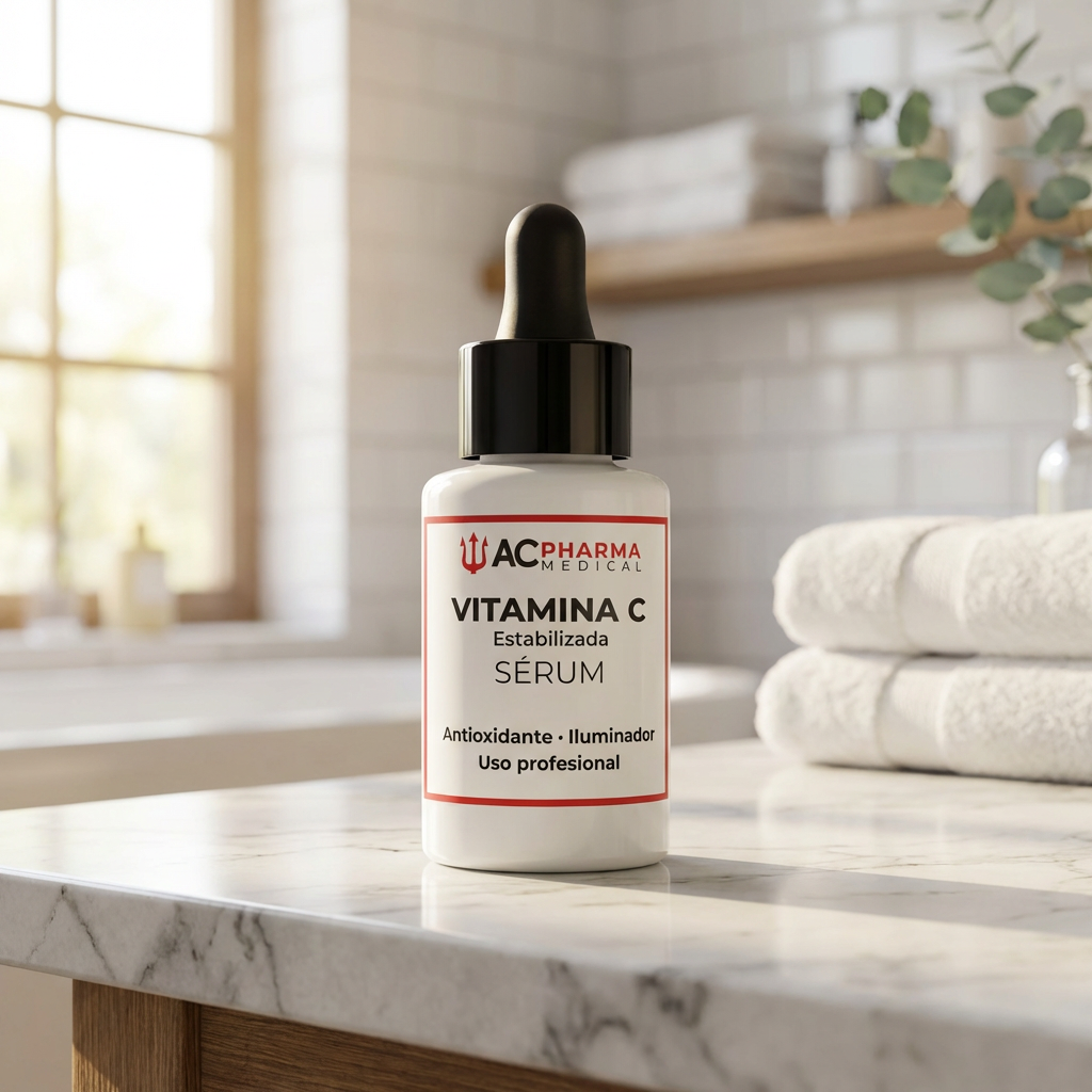 Envase profesional del Sérum Vitamina C 4,5% ACpharma Medical para protocolos antioxidantes en cabina estética
