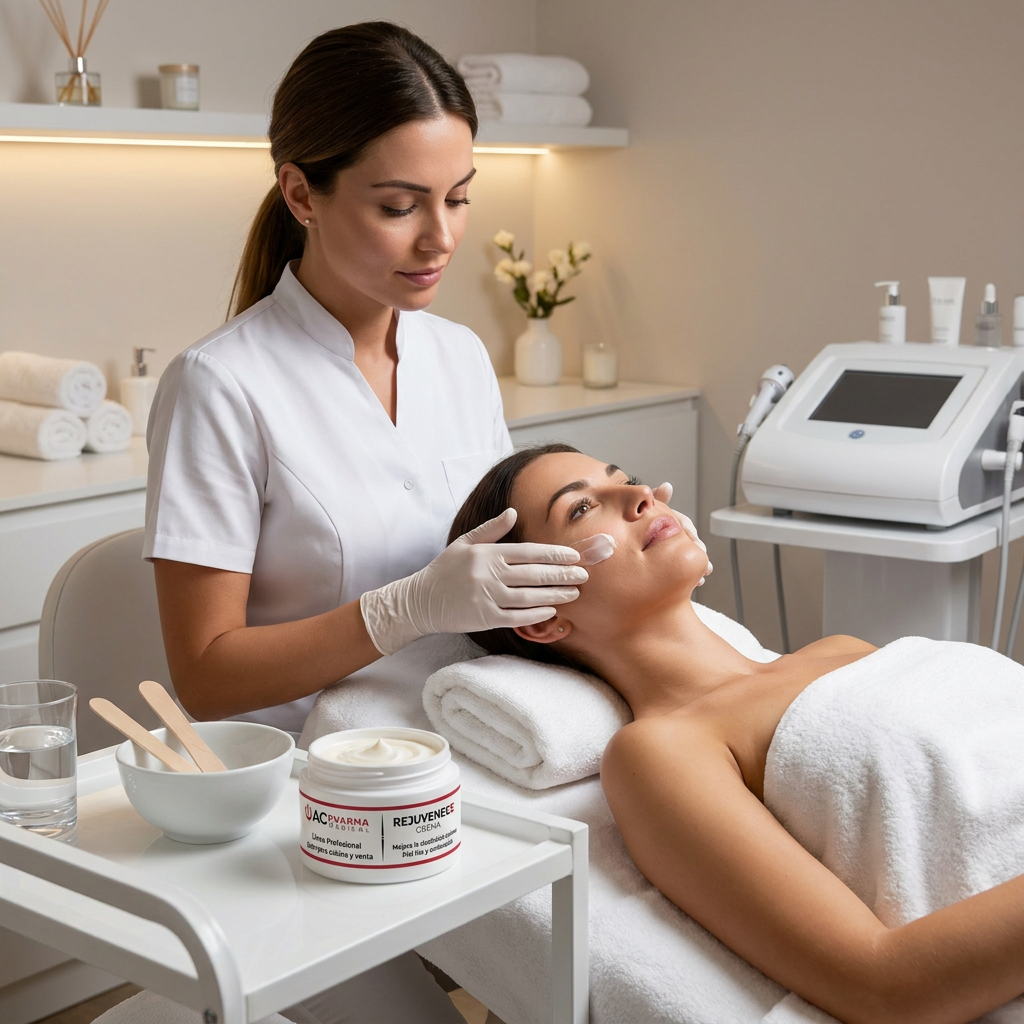 Crema facial nutritiva con colágeno y ácido hialurónico piel seca