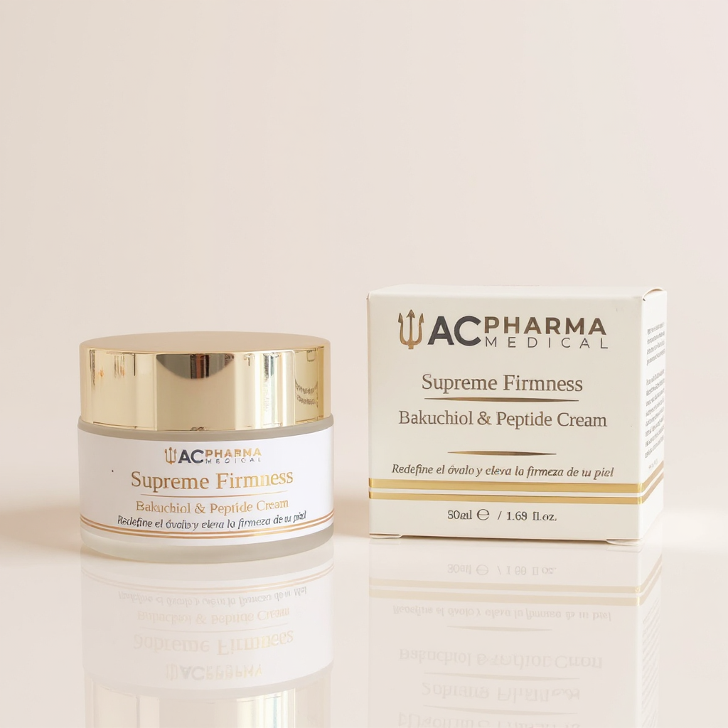 Supreme Firmness crema de bakuchiol y péptidos de ACpharma Medical con su caja