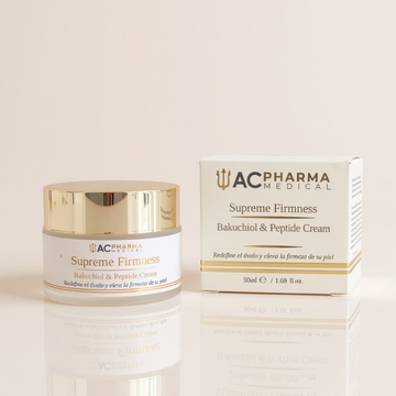 Supreme Firmness crema de bakuchiol y péptidos de ACpharma Medical con su caja