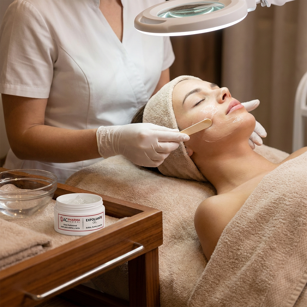 Gel exfoliante doble acción de ACpharma Medical para mejorar textura, luminosidad y preparación de la piel