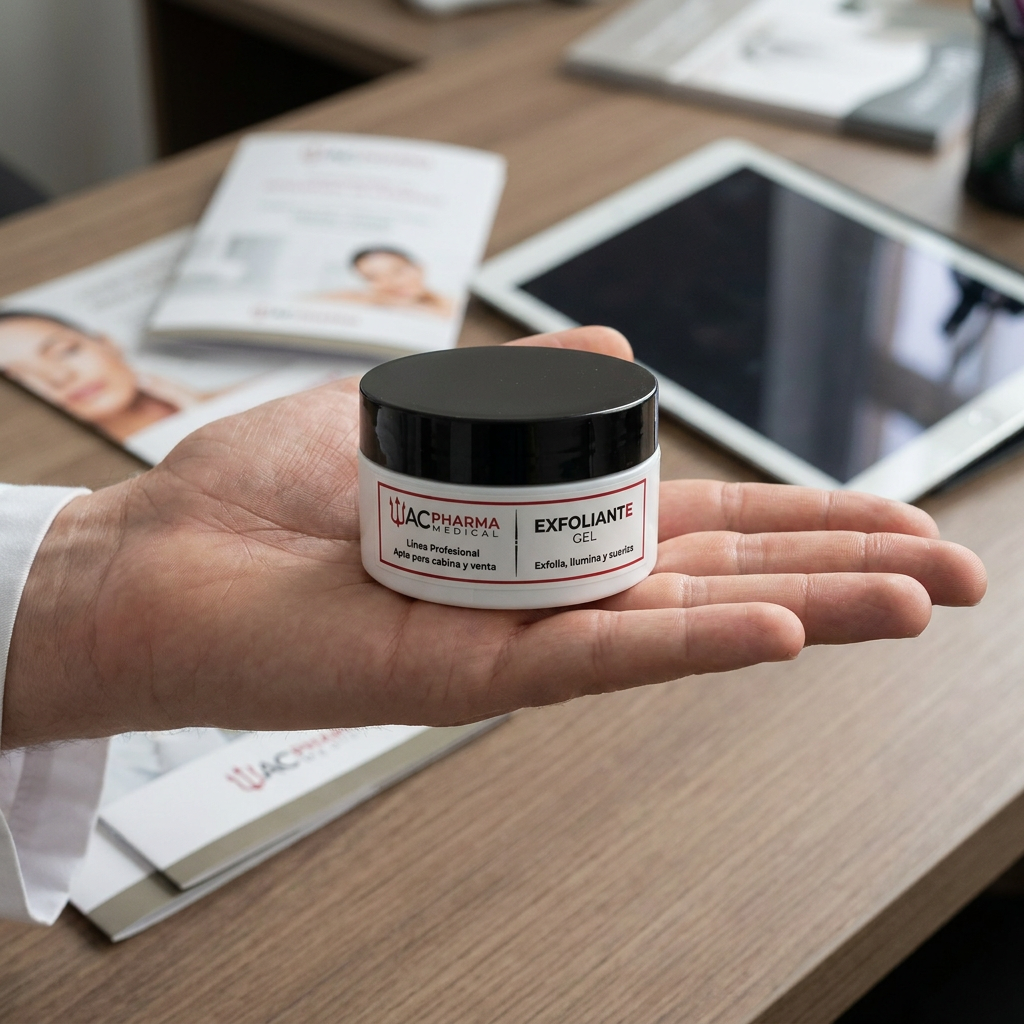 Exfoliante facial de doble acción ACpharma Medical en centro estético para piel apagada y textura irregular