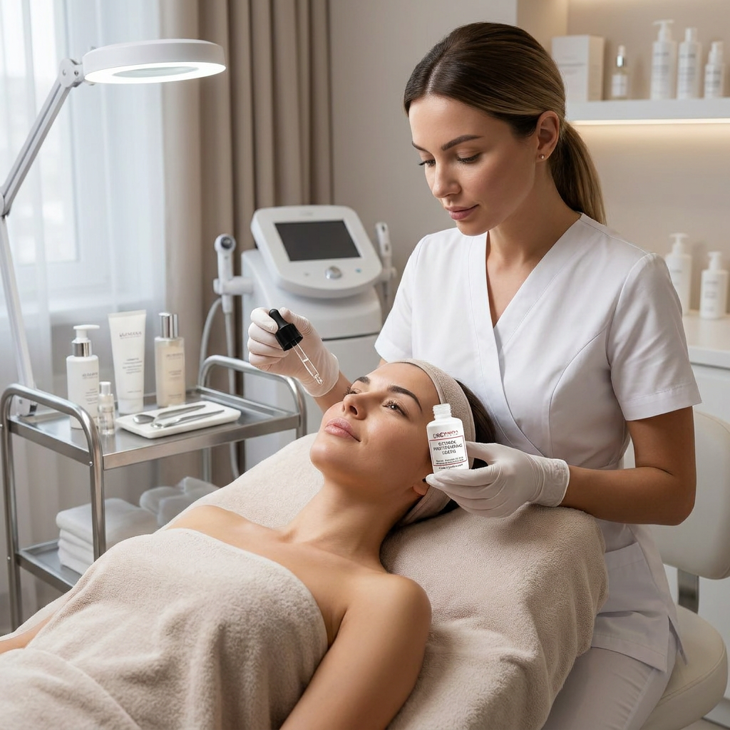 Sérum Retinol + Provitaminas de ACpharma Medical en entorno profesional para renovación facial y mejora de la textura