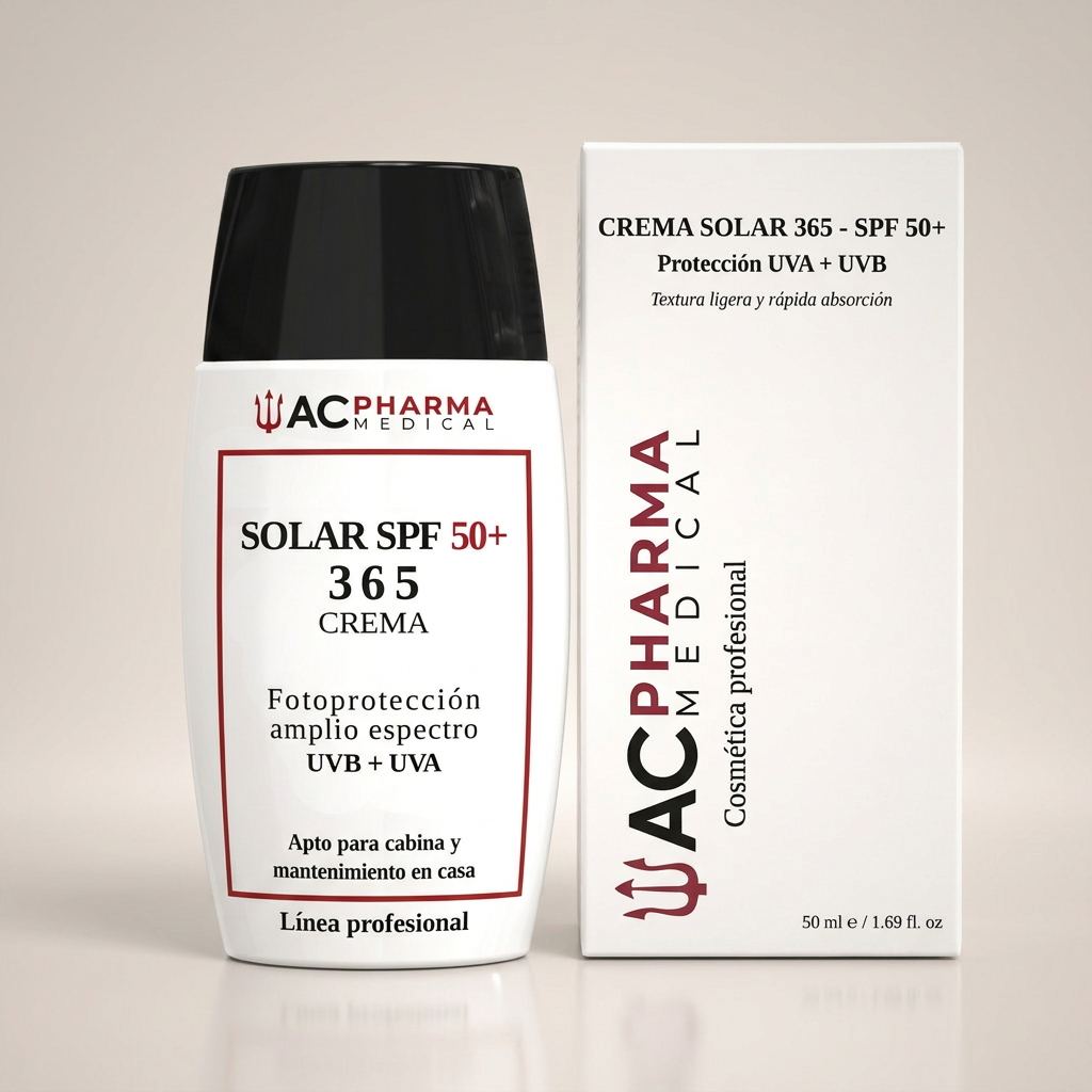 Protector solar facial SPF50+ de amplio espectro y textura ligera ACpharma Medical