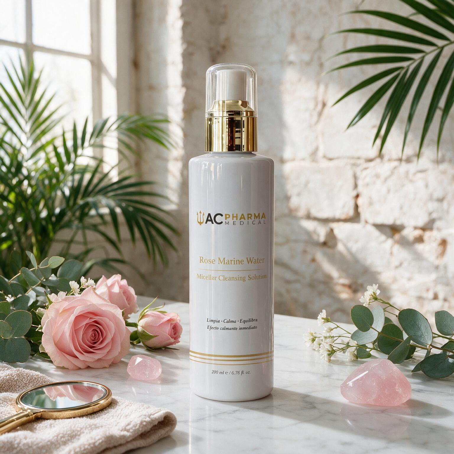 Rose Marine Water de ACpharma Medical para retirar maquillaje, impurezas y exceso de sebo